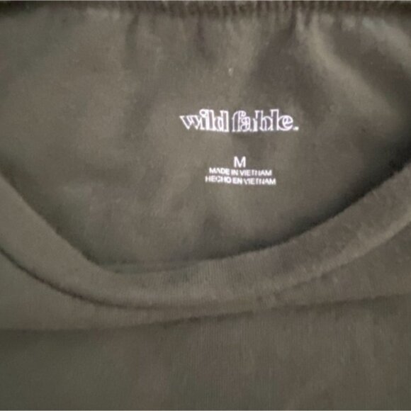 Wild Fable Cropped Crew Neck T-Shirt-Green-Size M-GUC - Picture 3 of 4